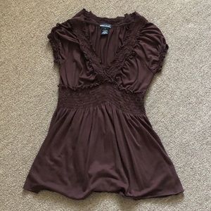 Brown Fitted T-Shirt